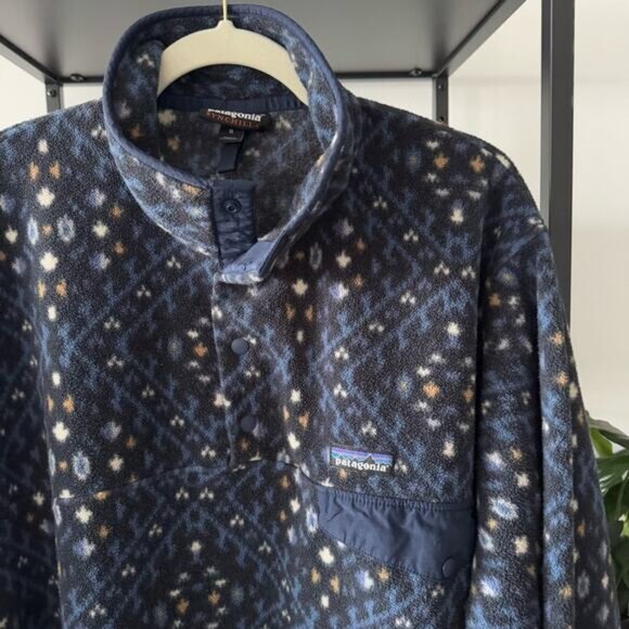 Patagonia Synchilla Snap T Fleece Howl Stone Blue Pullover Sweater Men’s Medium - Picture 2 of 9